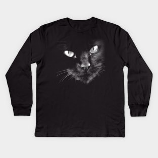 Black Cats Rule - Hello Darkness Kids Long Sleeve T-Shirt